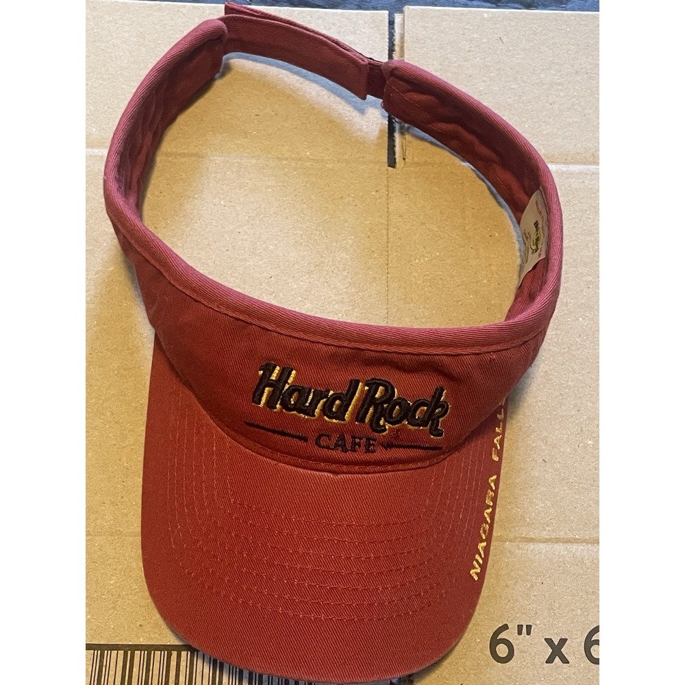 Hard Rock Cafe Niagara Falls Visor Hat Maroon Embroidered Logo Sun Cap Cotton